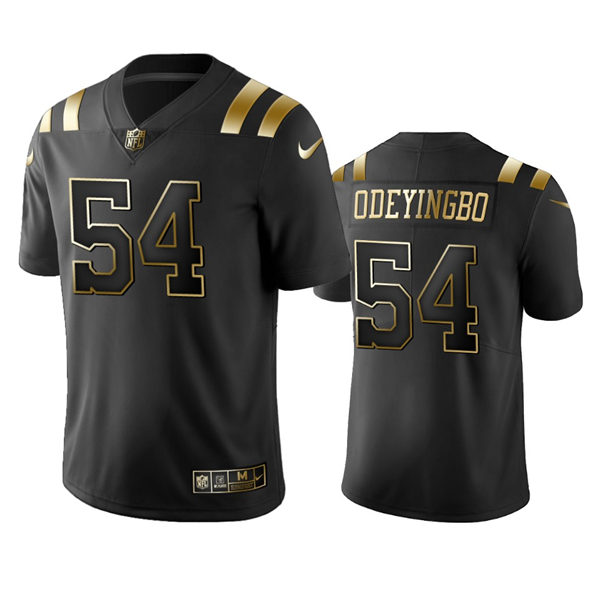 Mens Indianapolis Colts #54 Dayo Odeyingbo Nike Black Golden Edition Vapor Limited Jersey