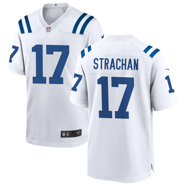 Mens Indianapolis Colts #17 Michael Strachan Nike White Vapor Limited Jersey