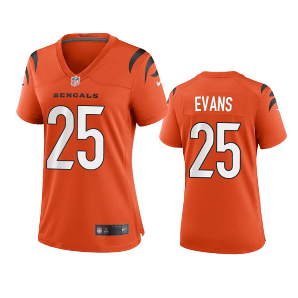 Womens Cincinnati Bengals #25 Chris Evans Nike Orange Limited Jersey