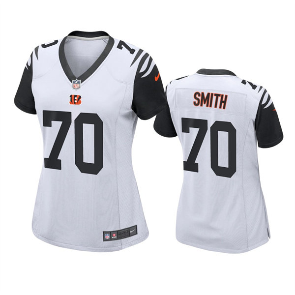 Womens Cincinnati Bengals #70 D'Ante Smith Nike White Color Rush Jersey