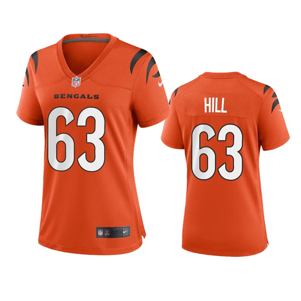 Womens Cincinnati Bengals #63 Trey Hill Nike Orange Limited Jersey