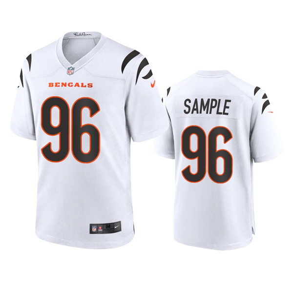 Youth Cincinnati Bengals #96 Cameron Sample Nike White Away Limited Jersey