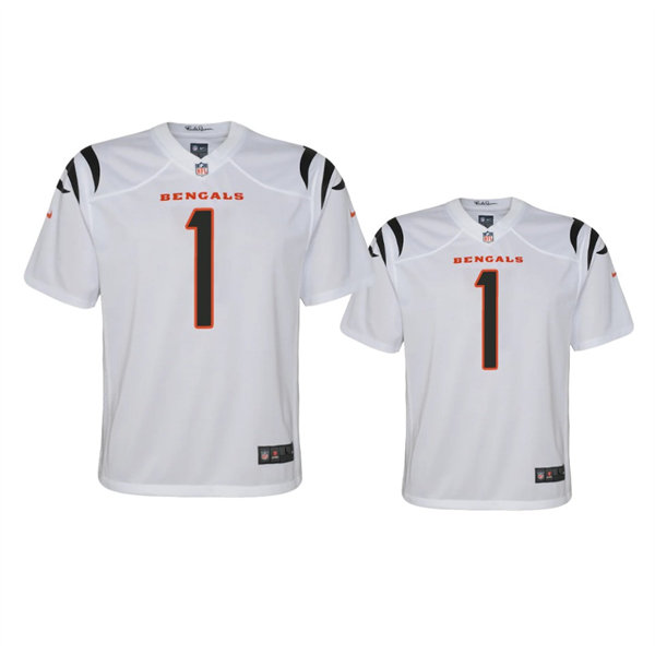 Youth Cincinnati Bengals #1 Ja'Marr Chase White Game Jersey