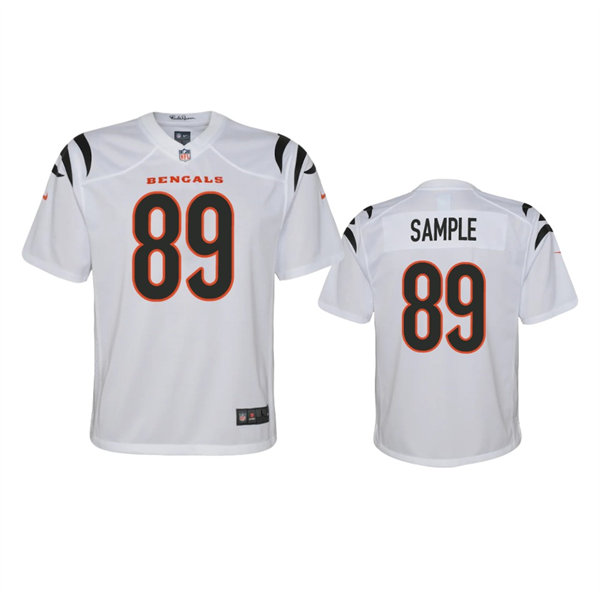 Youth Cincinnati Bengals #89 Drew Sample Nike White Away Limited Jersey