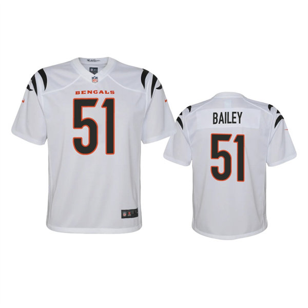 Youth Cincinnati Bengals #51 Markus Bailey Nike White Away Limited Jersey