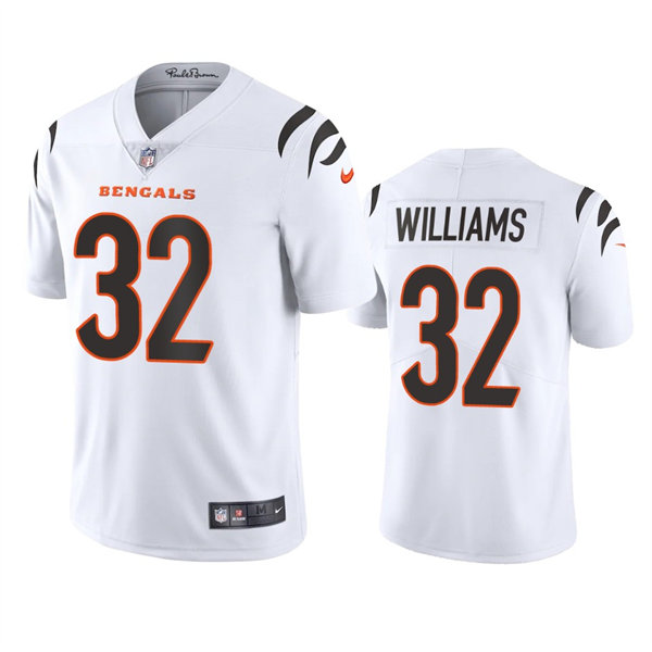 Men's Cincinnati Bengals #32 Trayveon Williams Nike White Away Vapor Limited Jersey