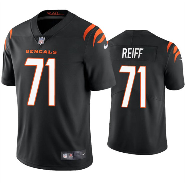 Men's Cincinnati Bengals #71 Riley Reiff Nike Black Team Color Vapor Limited Jersey