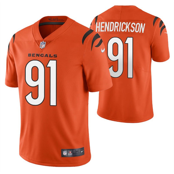 Men's Cincinnati Bengals #91 Trey Hendrickson Nike Orange Alternate Vapor Limited Jersey
