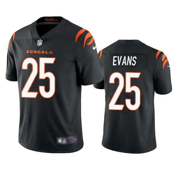 Men's Cincinnati Bengals #25 Chris Evans Nike Black Team Color Vapor Limited Jersey