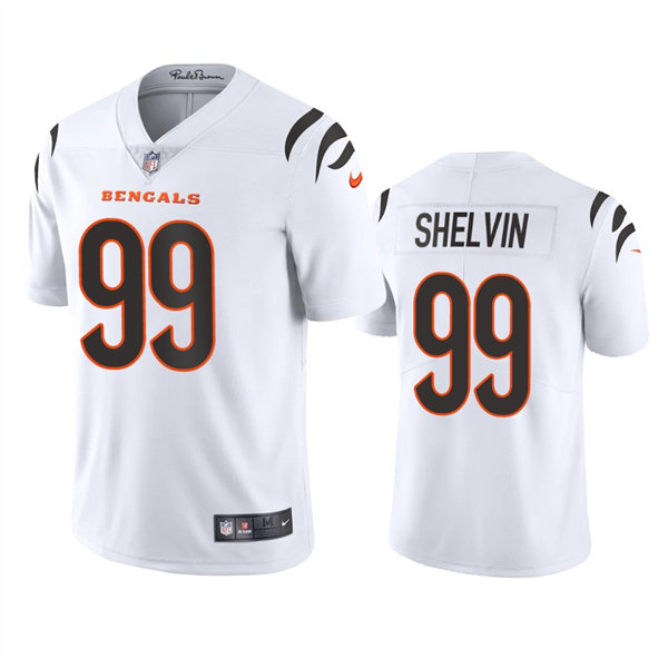 Men's Cincinnati Bengals #99 Tyler Shelvin Nike White Away Vapor Limited Jersey