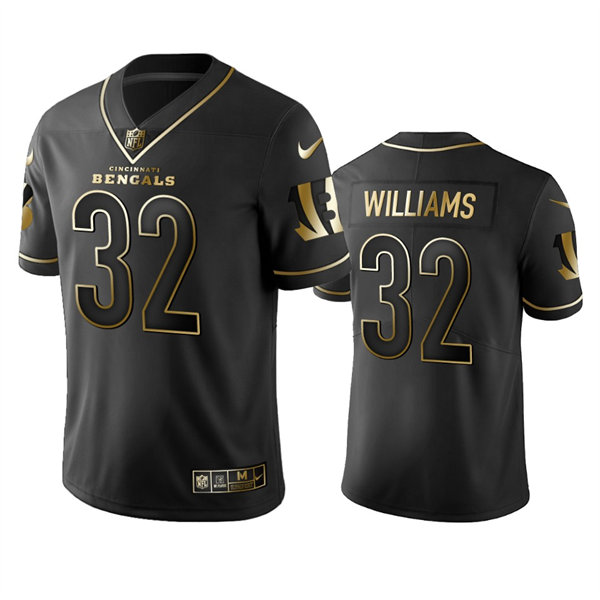 Men's Cincinnati Bengals #32 Trayveon Williams Nike Black Golden Edition Vapor Limited Jersey