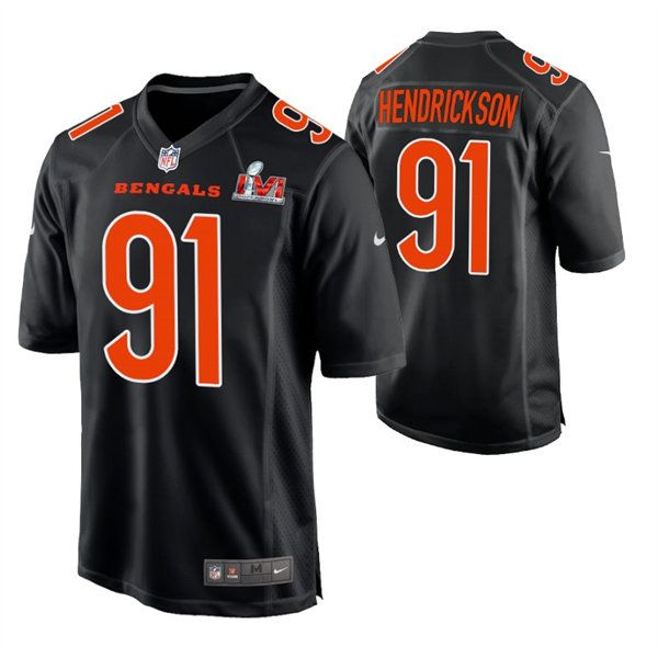 Men's Cincinnati Bengals #91 Trey Hendrickson Nike Black Super Bowl LVI Bound Game Fashion Jersey