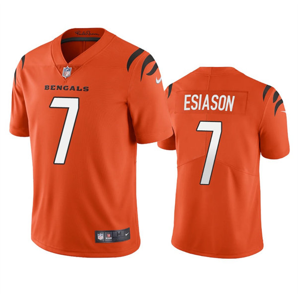 Men's Cincinnati Bengals Retired Player #7 Boomer Esiason Nike Orange Alternate Vapor Limited Jersey