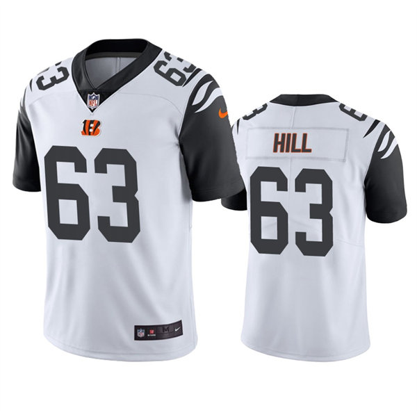Men's Cincinnati Bengals #63 Trey Hill Nike White Color Rush Limited Jersey 