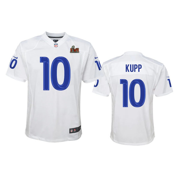 Youth Los Angeles Rams #10 Cooper Kupp Nike Full White Super Bowl LVI Game Fashion Jersey