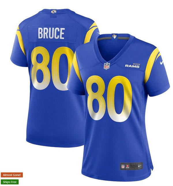 Women's Los Angeles Rams Retired Player #80 Isaac Bruce Nike Royal Limited Jersey