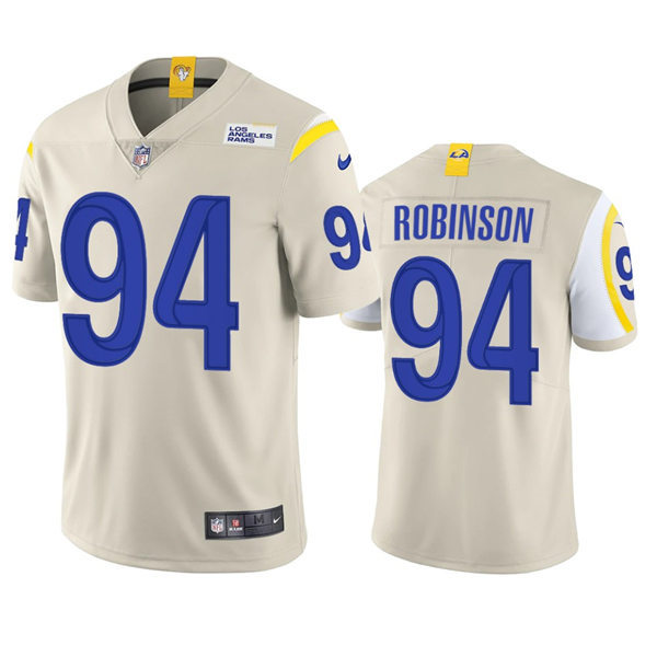 Mens Los Angeles Rams #94 A'Shawn Robinson Nike Bone Vapor Untouchable Limited Jersey