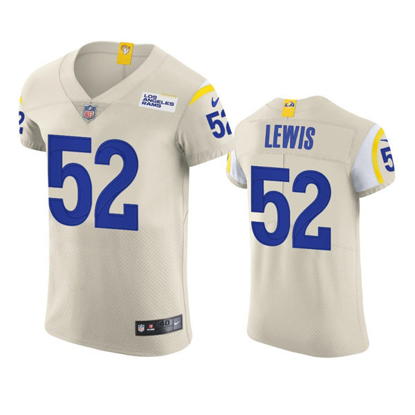 Mens Los Angeles Rams #52 Terrell Lewis Nike Bone Vapor Untouchable Limited Jersey