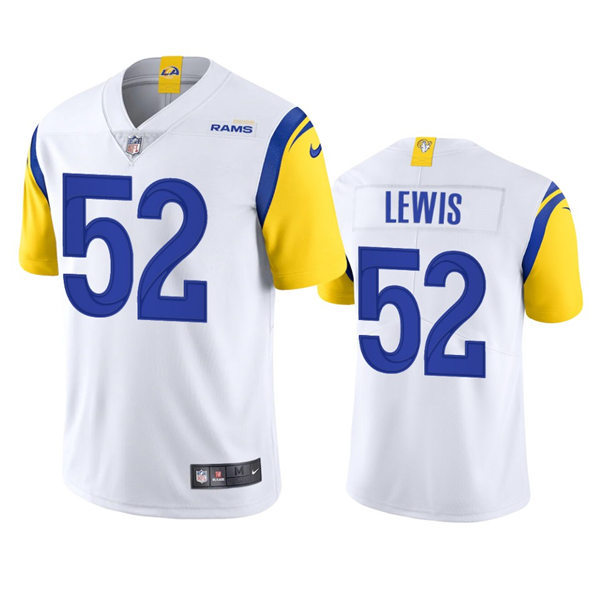 Mens Los Angeles Rams #52 Terrell Lewis Nike 2021 White Modern Throwback Vapor Limited Jersey