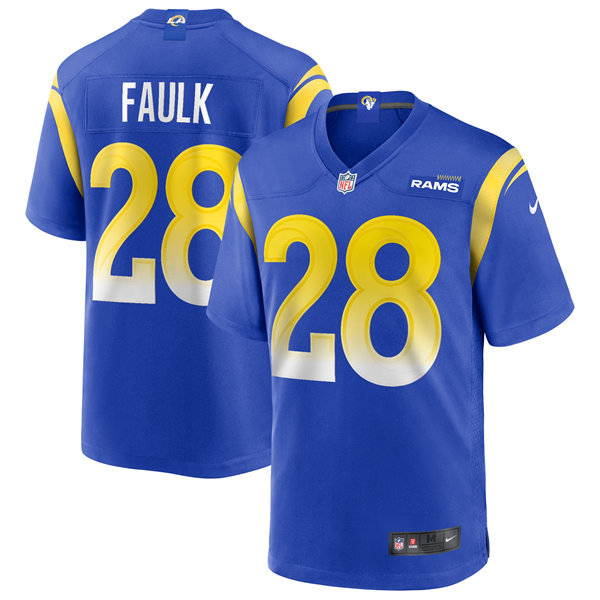 Mens Los Angeles Rams Retired Player #28 Marshall Faulk Nike Royal Vapor Untouchable Limited Jersey
