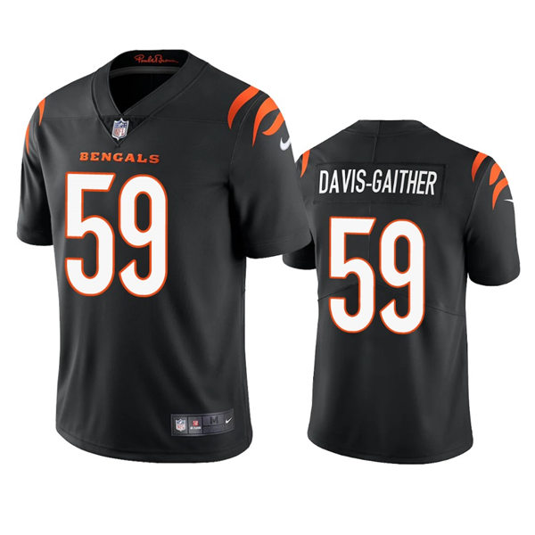 Men's Cincinnati Bengals #59 Akeem Davis-Gaither Nike Black Team Color Vapor Limited Jersey