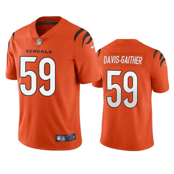 Men's Cincinnati Bengals #59 Akeem Davis-Gaither Nike Orange Alternate Vapor Limited Jersey