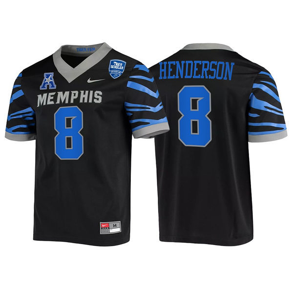 Men's Youth Memphis Tigers #8 Darrell Henderson Black Nike College Football Jersey