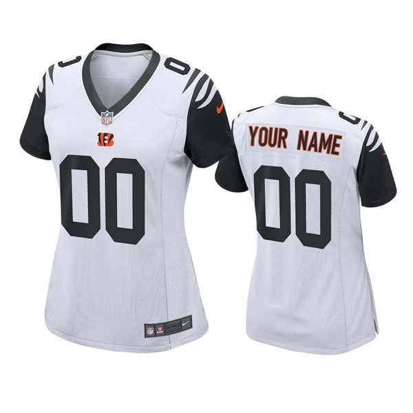 Women's Cincinnati Bengals Custom Nike White Color Rush Limited Jersey