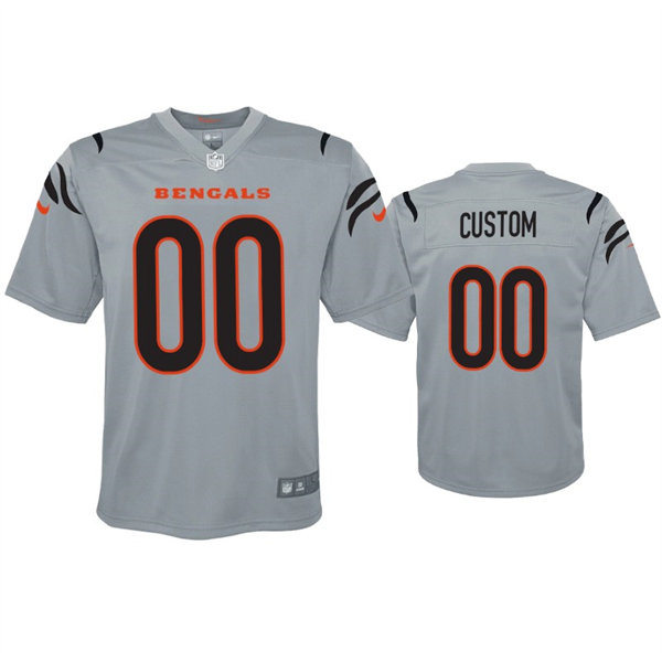 Youth Cincinnati Bengals Custom 2019 Gray Inverted Game Jersey 