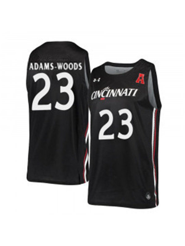 Mens Cincinnati Bearcats #23 Mika Adams-Woods Black Stitched College Basketball Jersey