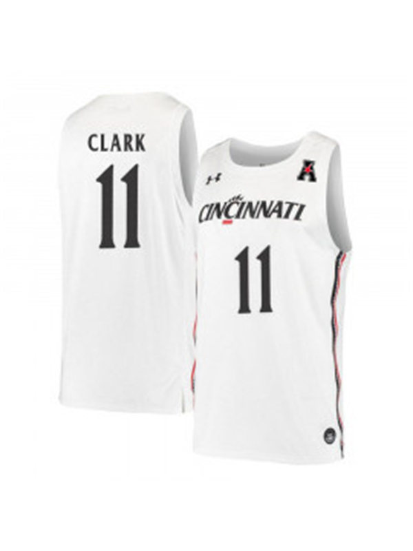 Mens Cincinnati Bearcats #11 Gary Clark White Stitched College Basketball Jersey