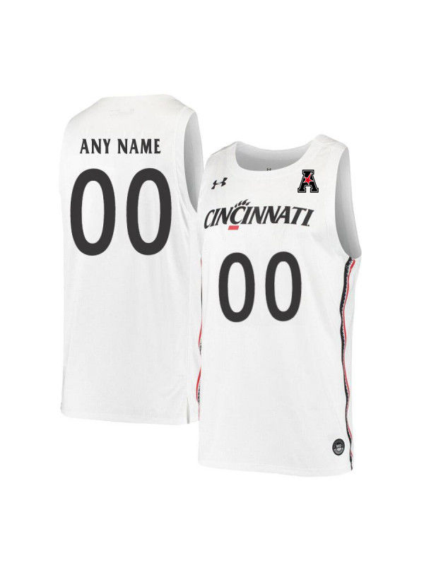 Men's Cincinnati Bearcats Custom White Stitched College Basketball Jersey