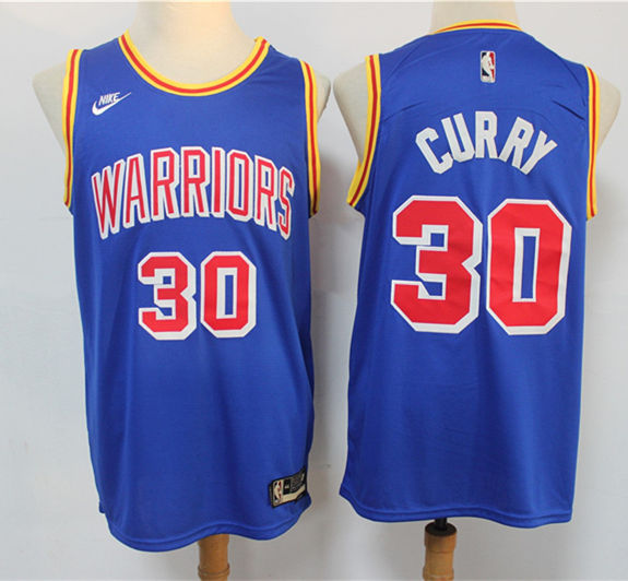 Men's Golden State Warriors #30 Stephen Curry Royal Classic Edition Origins Jersey