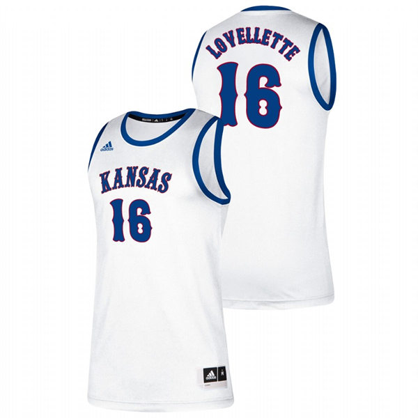 Men's Kansas Jayhawks #16 Clyde Lovellette White Retro College Basketball Classic Jersey 