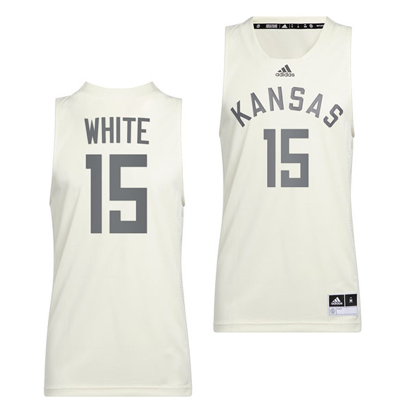 Mens Kansas Jayhawks #15 Dillon Wilhite Adidas White 2022 Retro 100 Anniversary of 1922 Helms National Champs Jersey