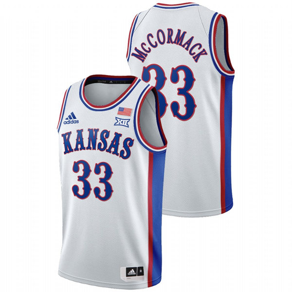 Men's Kansas Jayhawks #33 David McCormack White College Basketball 1990s Throwback Jersey