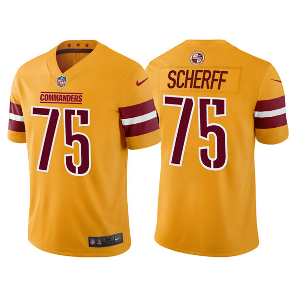 Men's Washington Commanders #75 Brandon Scherff 2022 Gold Inverted Legend Jersey