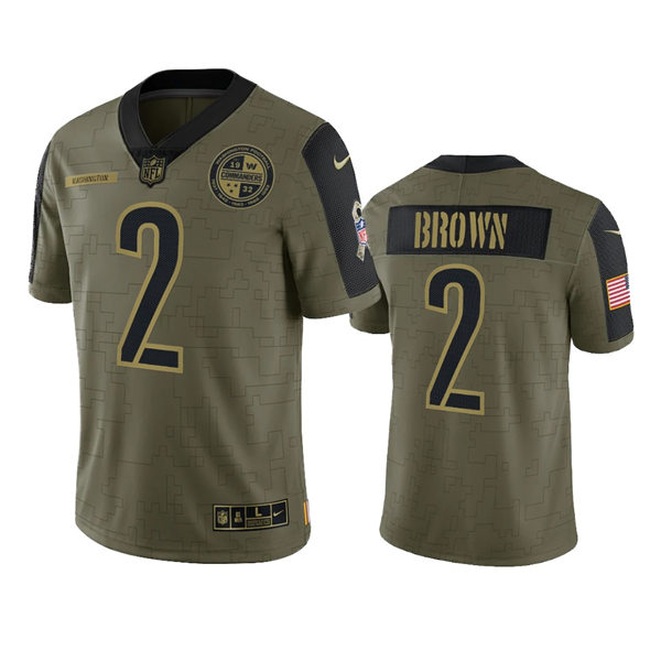 Mens Washington Commanders #2 Dyami Brown Nike Olive 2021 Salute To Service Limited Player Jersey