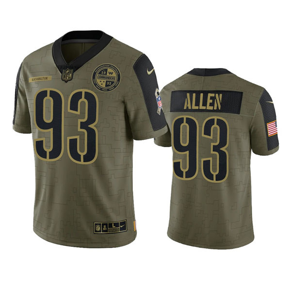 Mens Washington Commanders #93 Jonathan Allen Nike Olive 2021 Salute To Service Limited Player Jersey