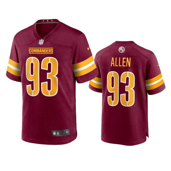 Mens Washington Commanders #93 Jonathan Allen Burgundy Vapor Limited Jersey