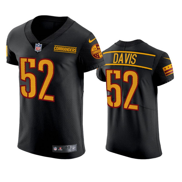 Mens Washington Commanders #52 Jamin Davis Black Alternate Vapor Limited Jersey