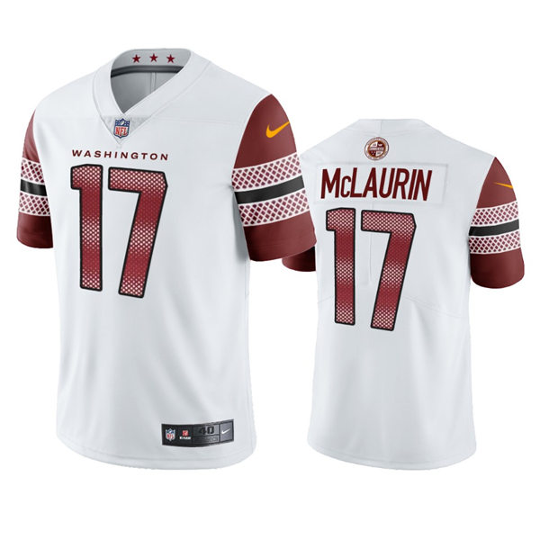 Mens Washington Commanders #17 Terry McLaurin White Away Vapor Limited Jersey