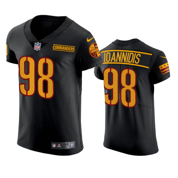 Mens Washington Commanders #98 Matt Ioannidis Black Alternate Vapor Limited Jersey