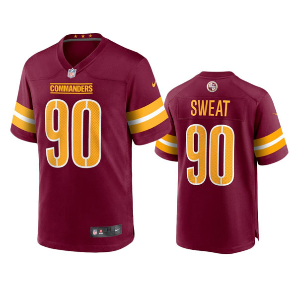 Mens Washington Commanders #90 Montez Sweat Burgundy Vapor Limited Jersey