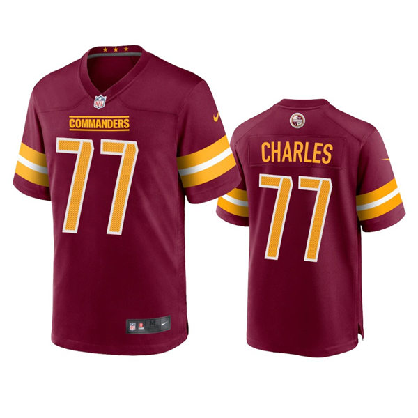 Mens Washington Commanders #77 Saahdiq Charles Burgundy Vapor Limited Jersey