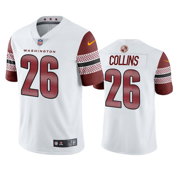 Mens Washington Commanders #26 Landon Collins White Away Vapor Limited Jersey