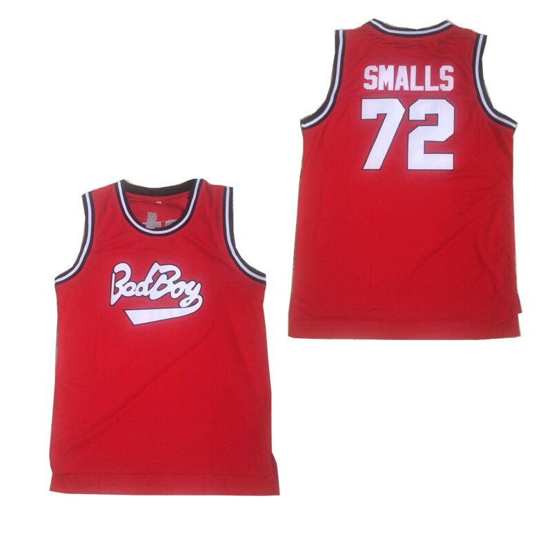 Men's The American Rapper #72 Biggie Smalls Bad Boy Basketball Jersey Red