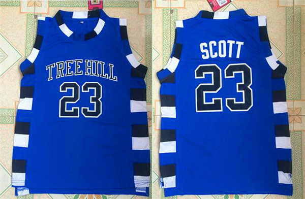 Men's The Movie One Tree Hill Ravens #23 Nathan Scott Blue Basketball Jersey