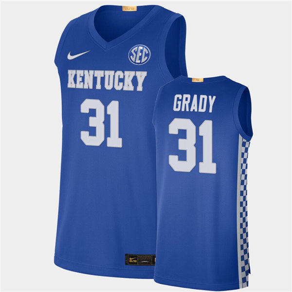 Men's Kentucky Wildcats #31 Kellan Grady Nike Royal College Basketball Game Jersey