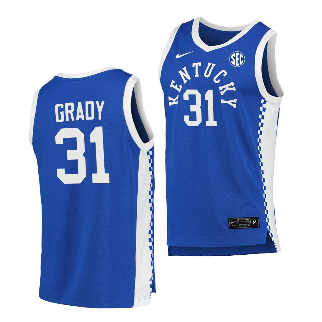 Men's Kentucky Wildcats #31 Kellan Grady Nike Royal Retro College Basketball Jersey